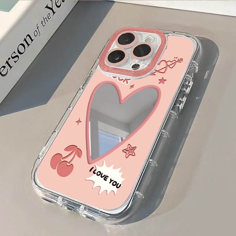 Phone Cases Cool Girl - Pink Cherry Heart Love Air Cushion