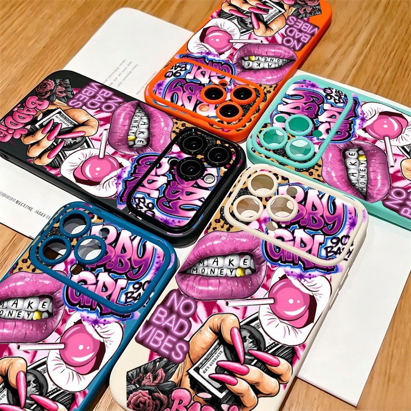 Hip Hop Pink Lips Baby Girl Gr - Phone Cases Iphone 17 Pro ulasan dan harga