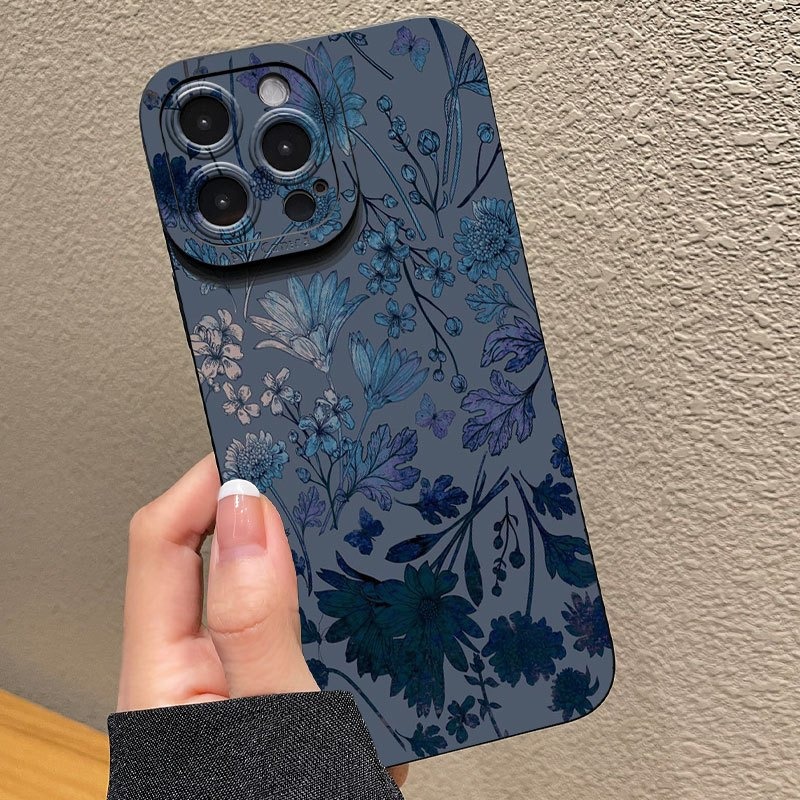 Gray Base Blue-Purple Floral P - Phone Cases Bulk ulasan dan harga