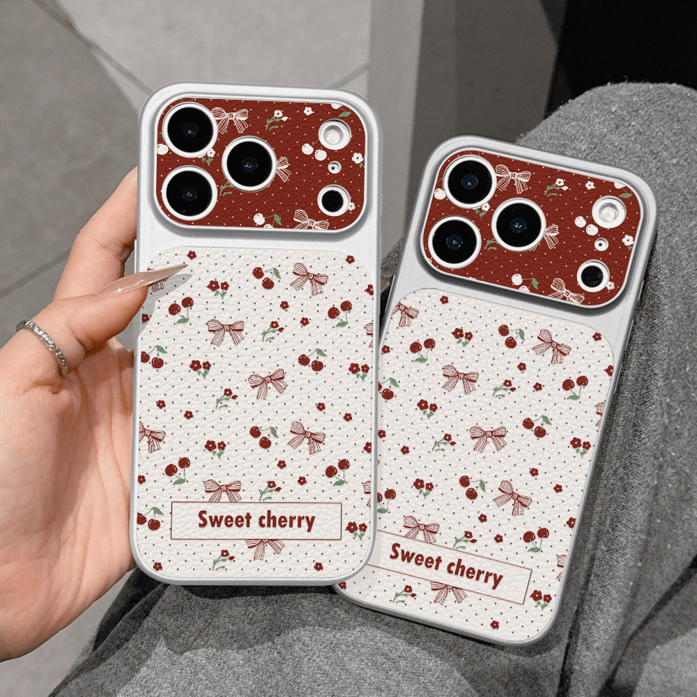 Sweet Cherry Bow Leather Phone - Phone Cases Quality ulasan dan harga