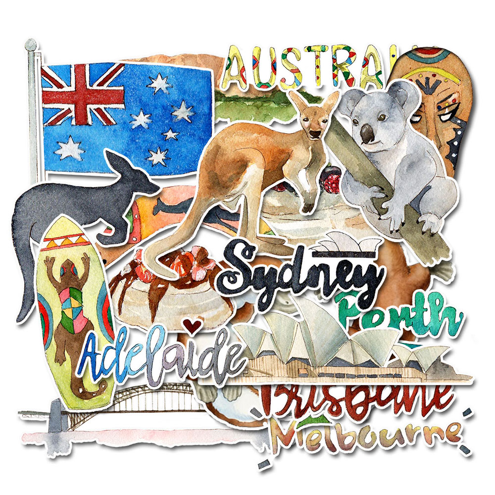 Pack of 20 Watercolor Australi - Phone Cases Australia ulasan dan harga