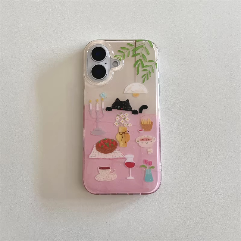 Ins Girl Cute Dining Table Lit - Phone Cases Cool Girl ulasan dan harga