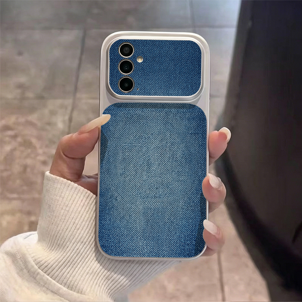 Retro Blue Denim PU Leather Ph - Phone Cases Quality ulasan dan harga